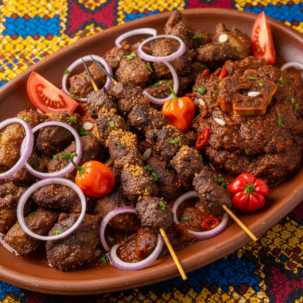 African Afro-fusion Meat Plate